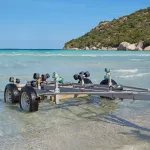 trailer on the beach boats